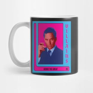 Gordon Gekko villain trading card (retro design) Mug